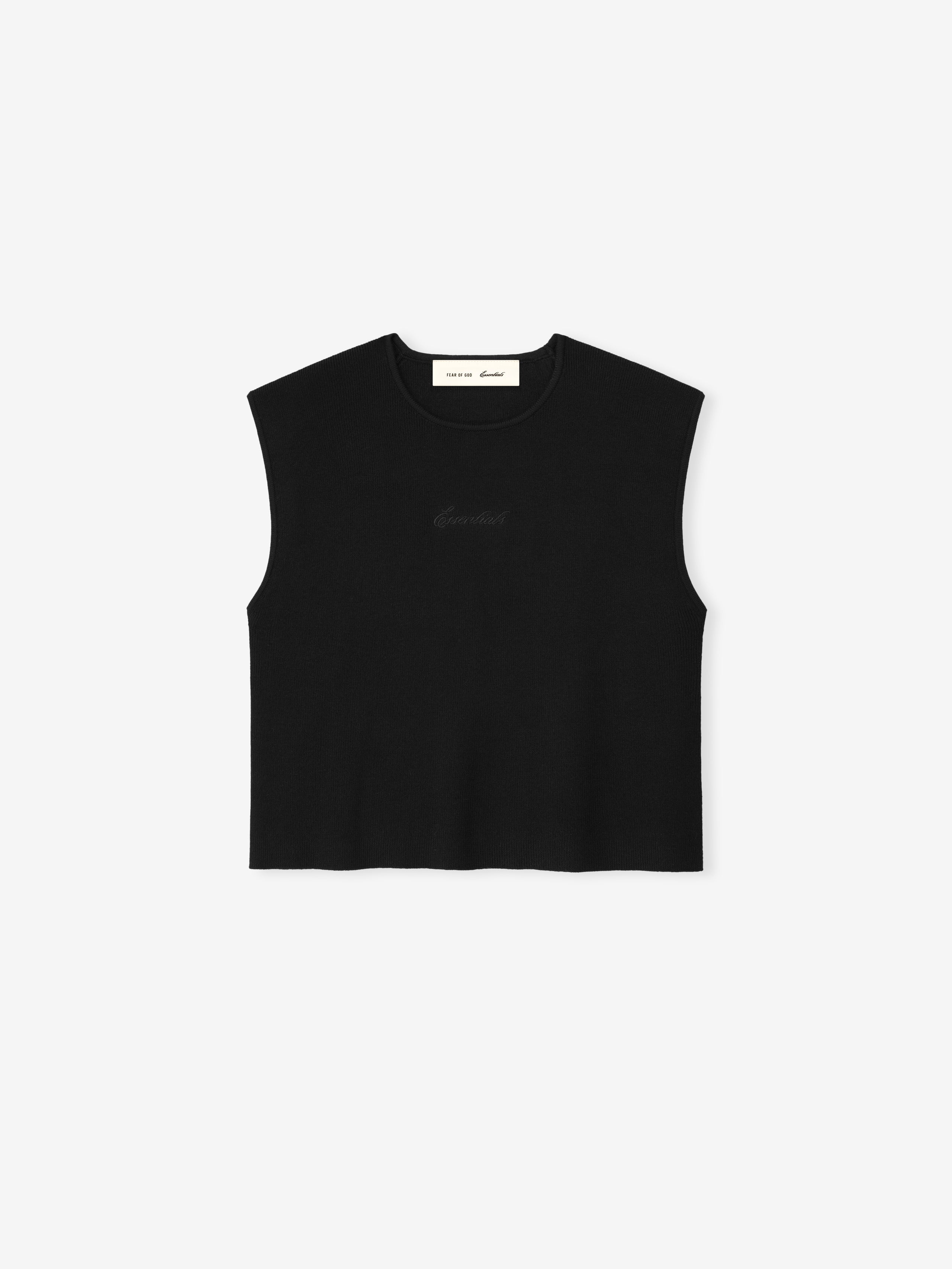 Womens Signature Rib Knit Cropped Top