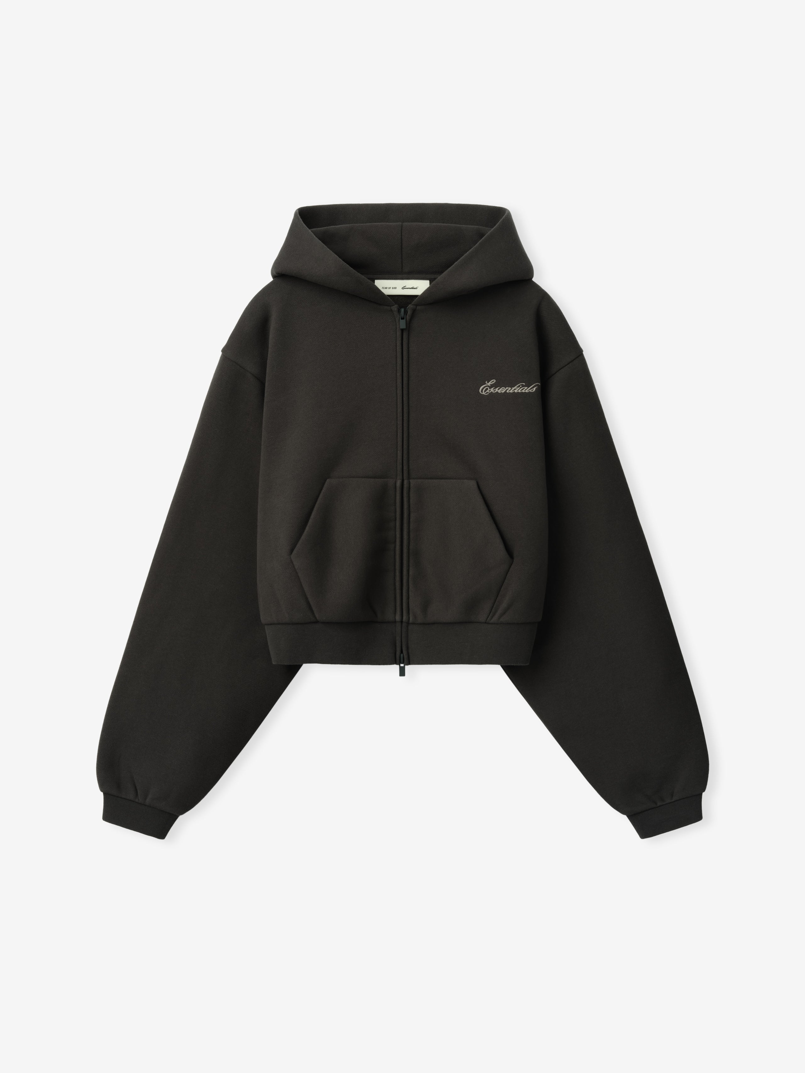 Womens Modern Cropped Zip Hoodie