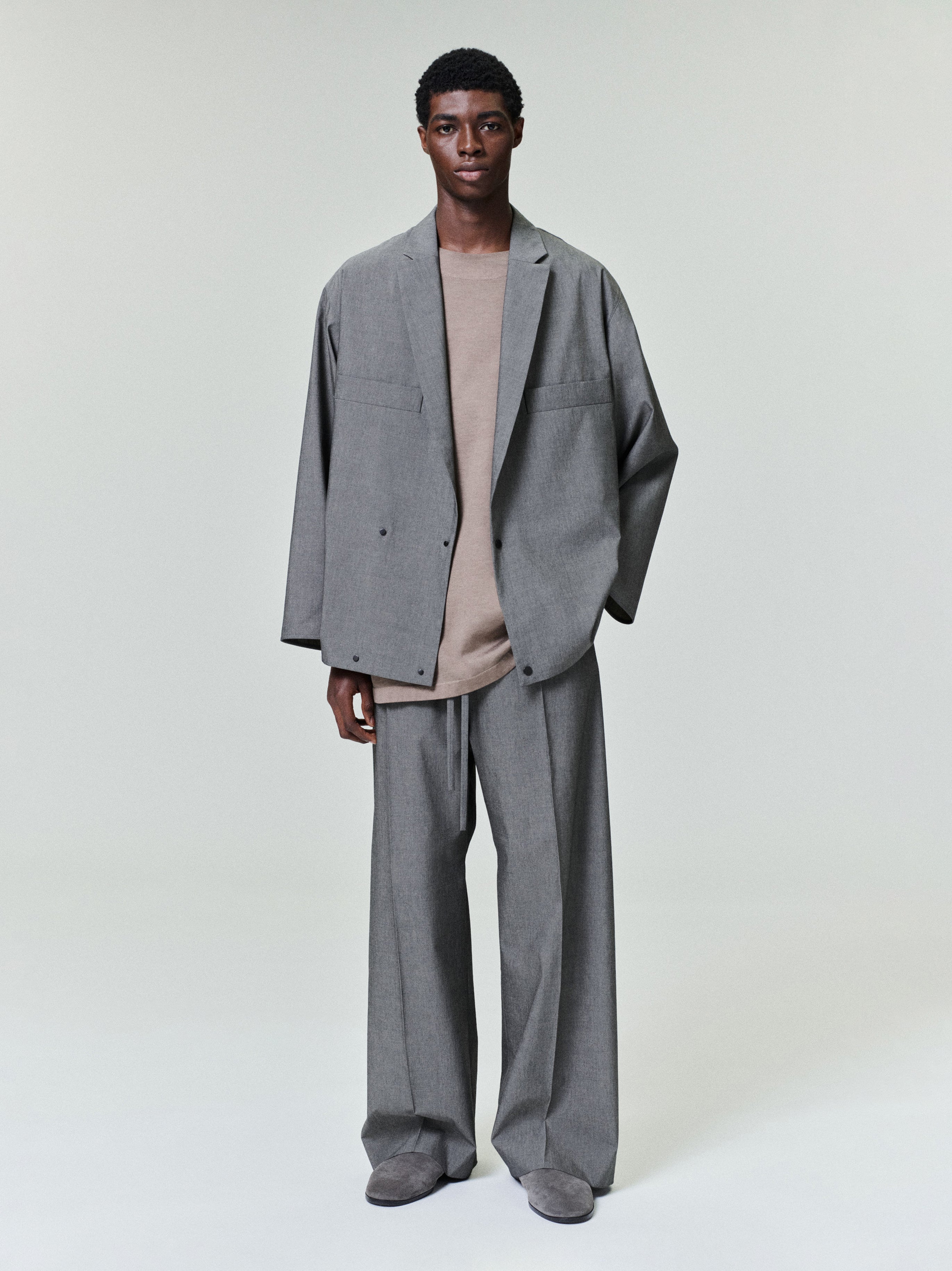 Cotton Wool Oxford Shirt Jacket